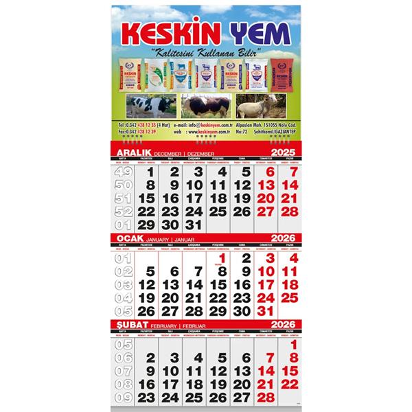 Ekonomik Küçük Boy Gemici Takvim